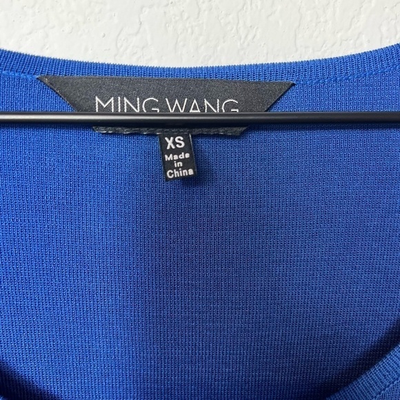 MING WANG BLUE WOMEN LONG SLEEVE BLOUSE TOP SIZE XS BRAND NEW WITH TAGS - Picture 4 of 5